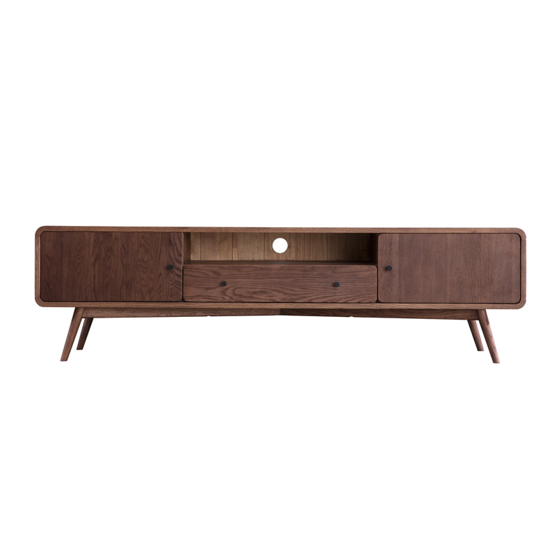 Mueble de TV de madera oscura