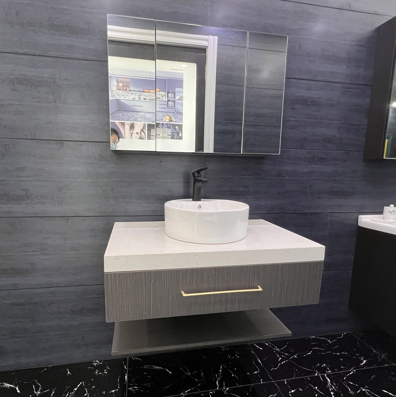 Mueble de baño pequeño de melamina con lavabo