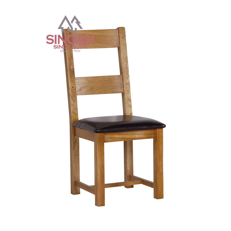 Silla de comedor de roble rústico