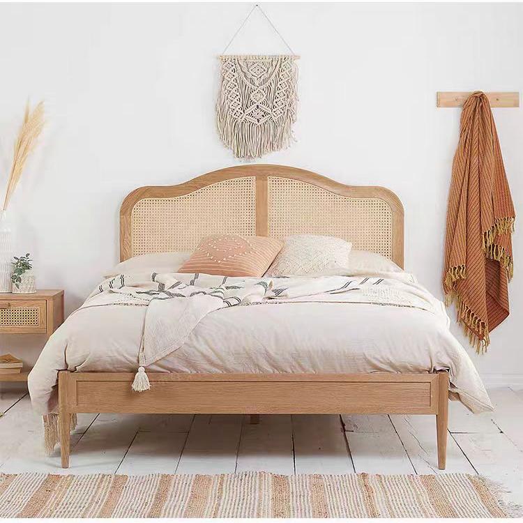 Cama tejida de madera maciza